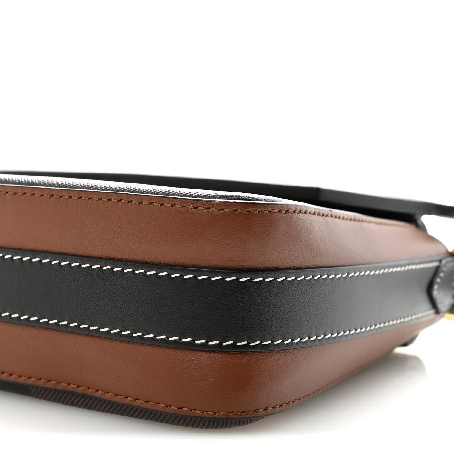 E-Canvas Check Calfskin Catherine Shoulder Bag Dark Birch Brown - Image 9