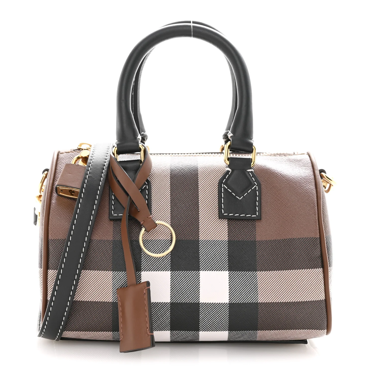 E-canvas Check Mini Bowling Bag Dark Birch Brown