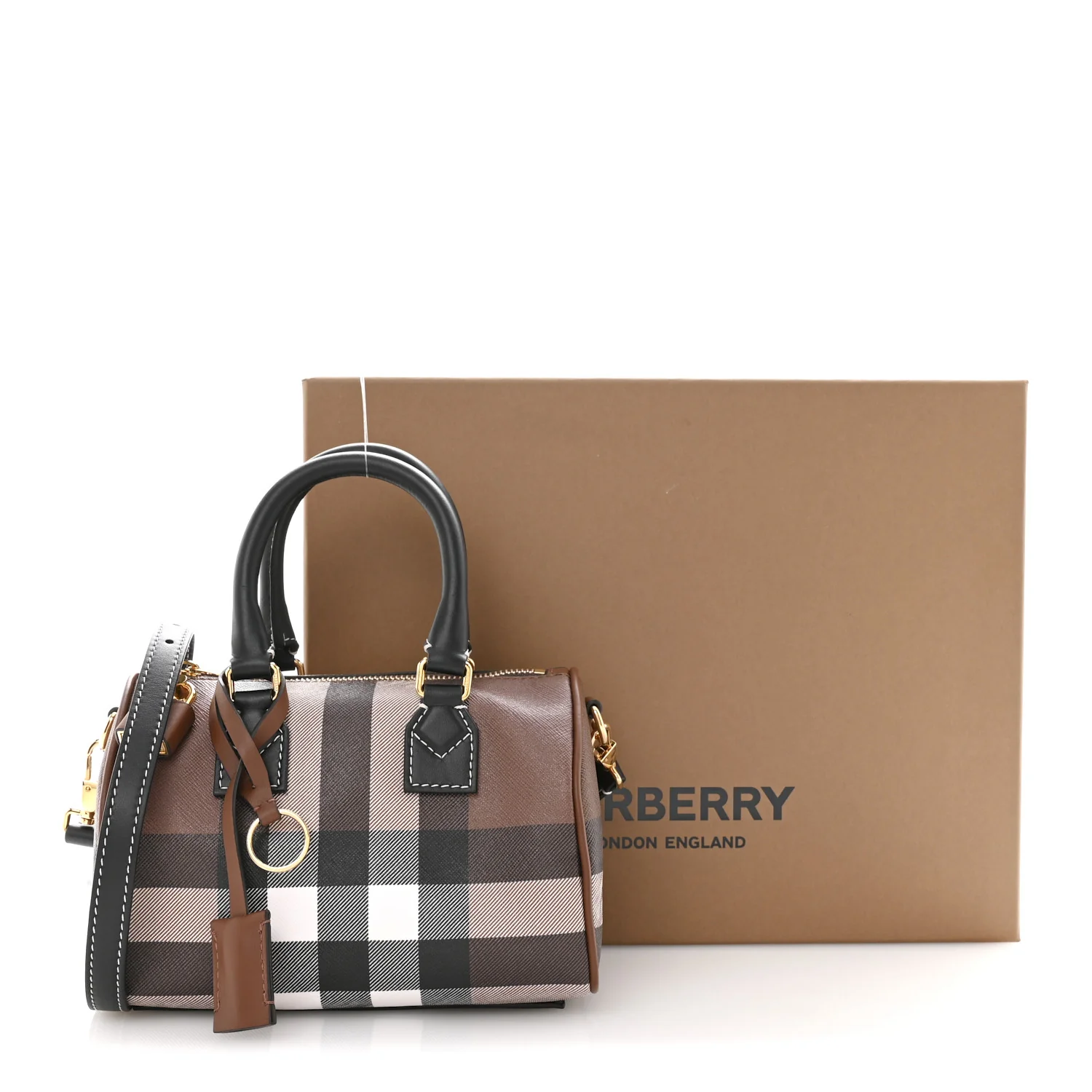 E-canvas Check Mini Bowling Bag Dark Birch Brown - Image 12