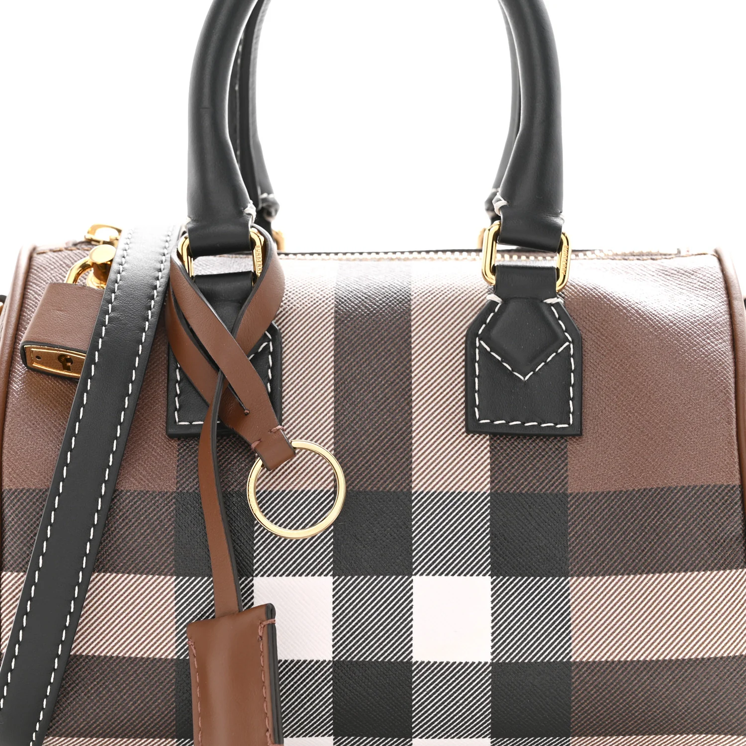 E-canvas Check Mini Bowling Bag Dark Birch Brown - Image 9