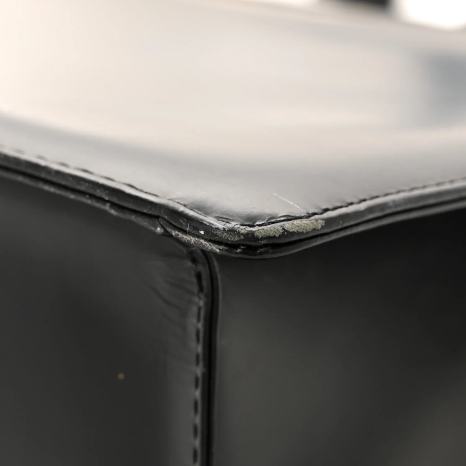 Glazed Calfskin House Check Briefcase Black - Image 10
