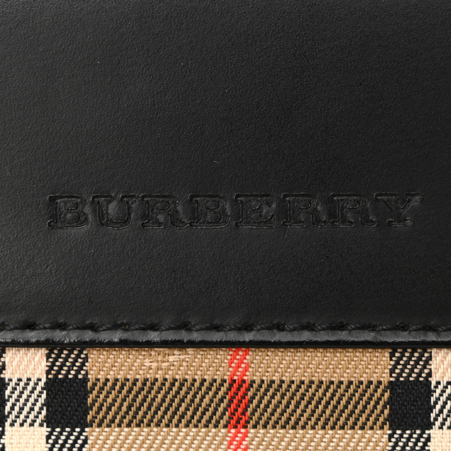 Glazed Calfskin House Check Briefcase Black - Image 6