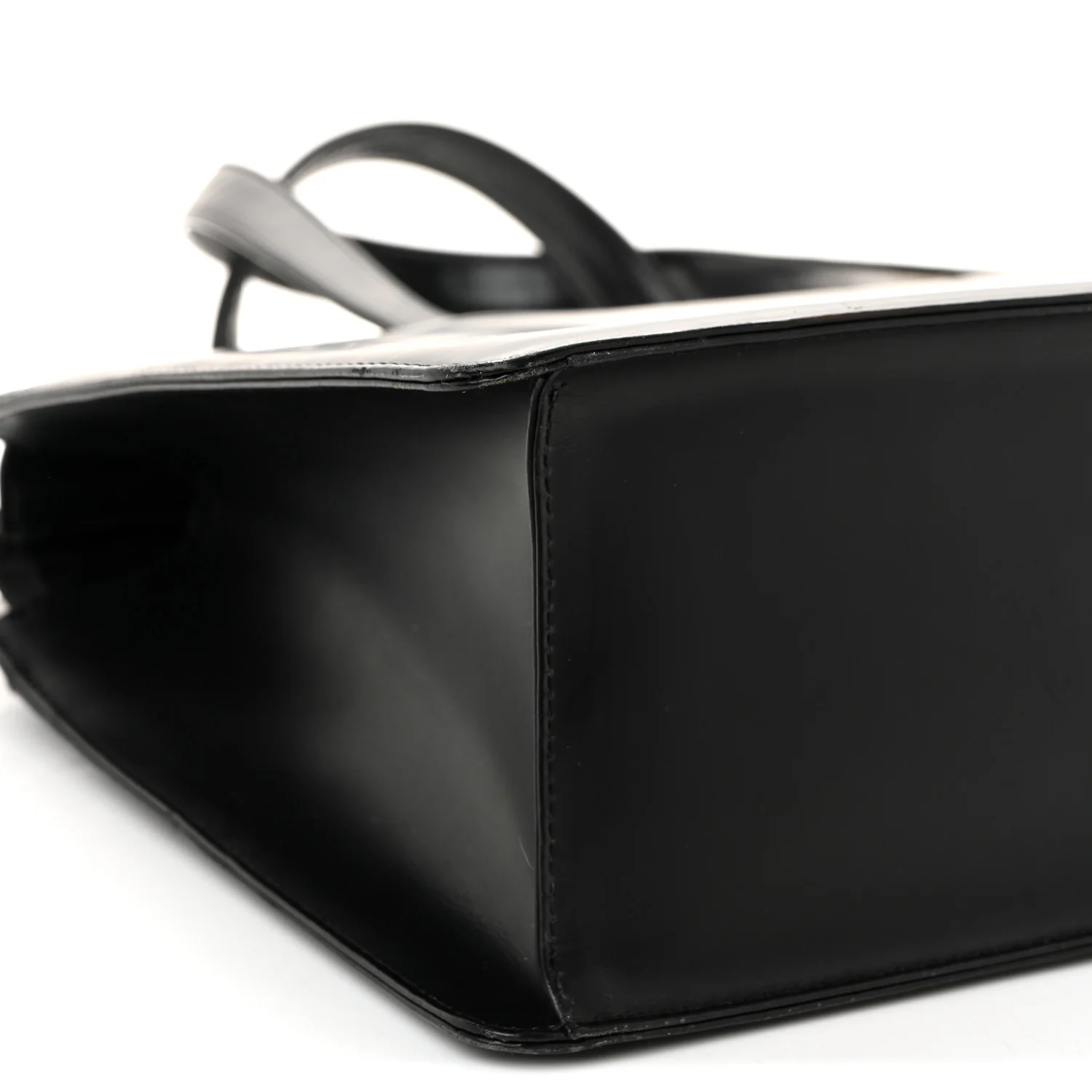 Glazed Calfskin House Check Briefcase Black - Image 8