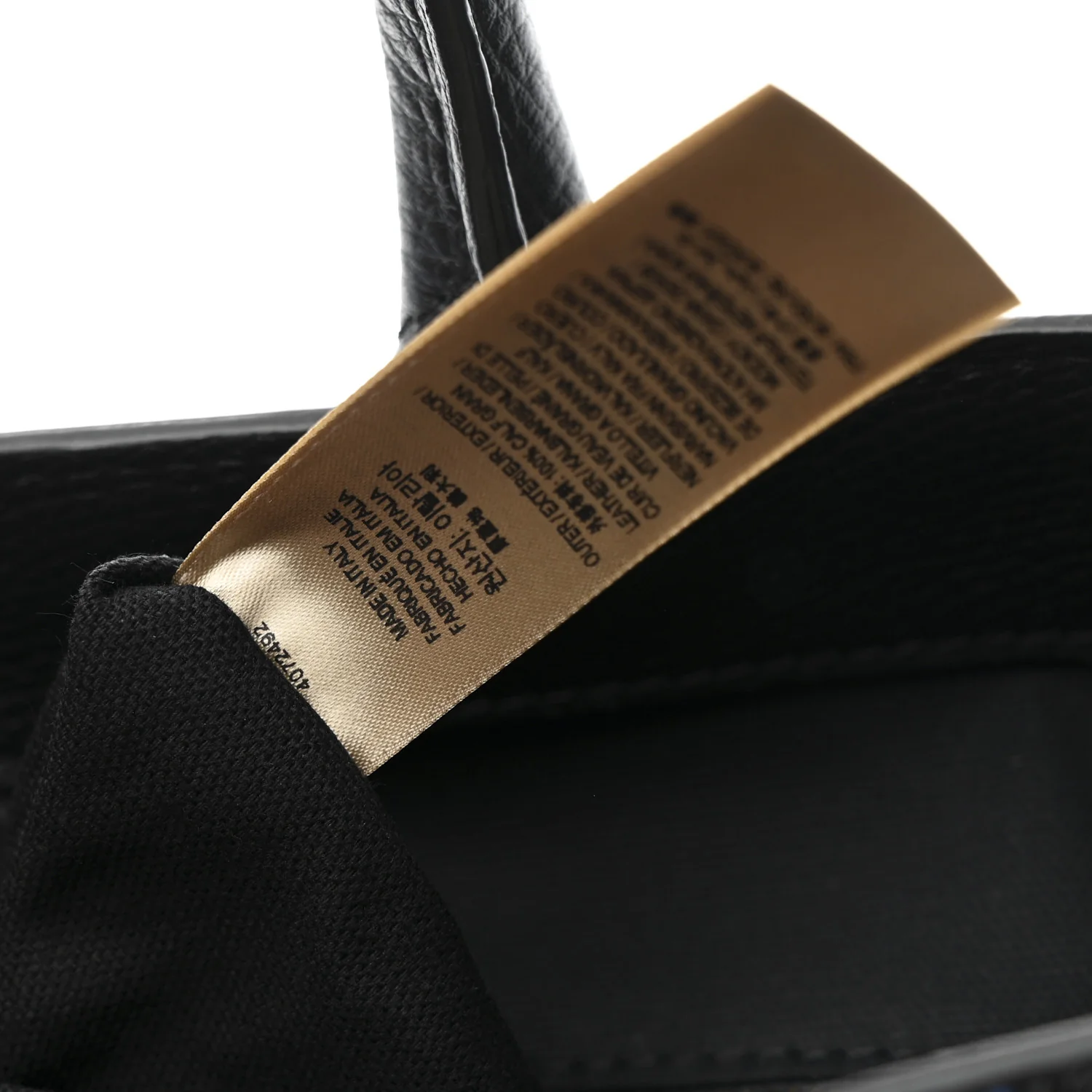 Grainy Calfskin Graffiti Print Medium Banner Tote Black - Image 8