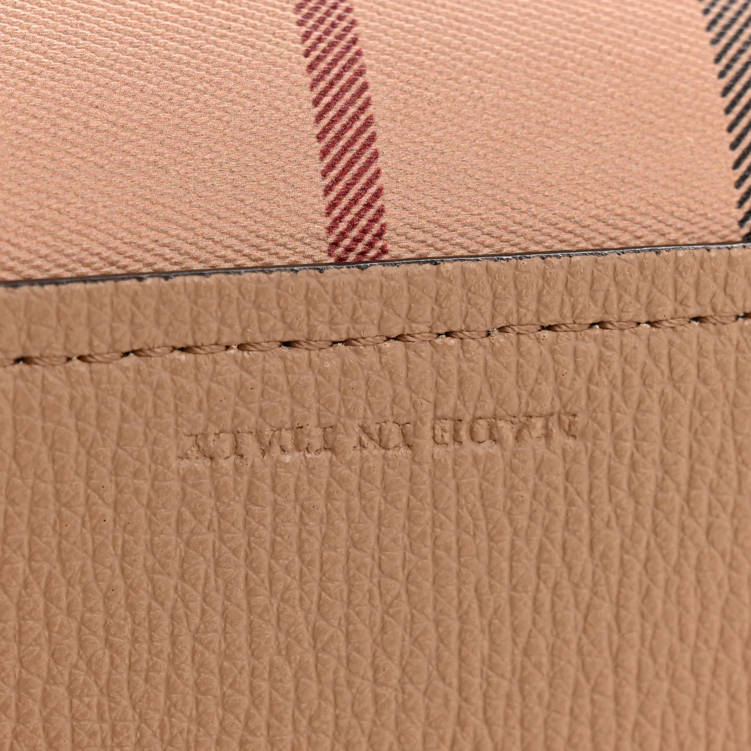 Grainy Calfskin Haymarket Check Medium Reversible Tote Camel - Image 11
