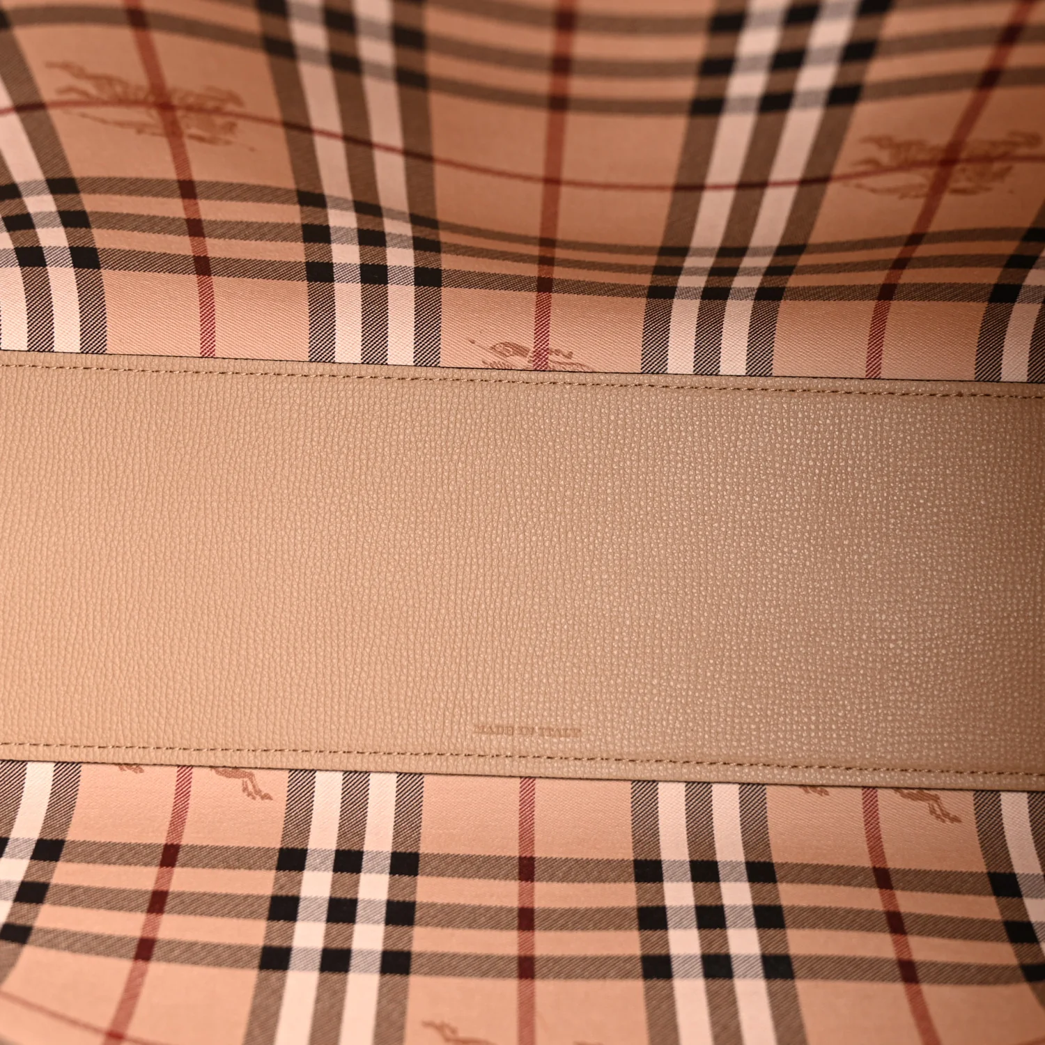 Grainy Calfskin Haymarket Check Medium Reversible Tote Camel - Image 8