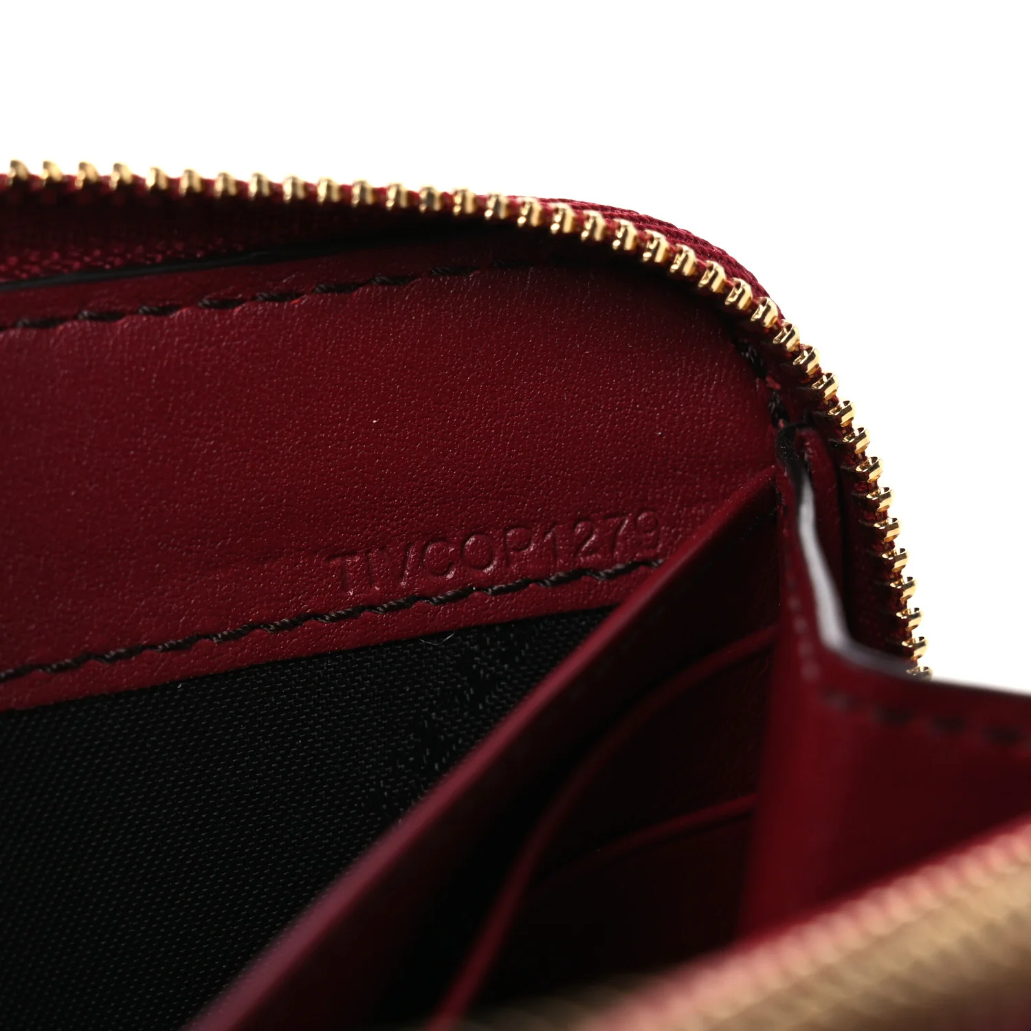 Grainy Calfskin House Check Elmore Zip Around Wallet Russet Red - Image 7
