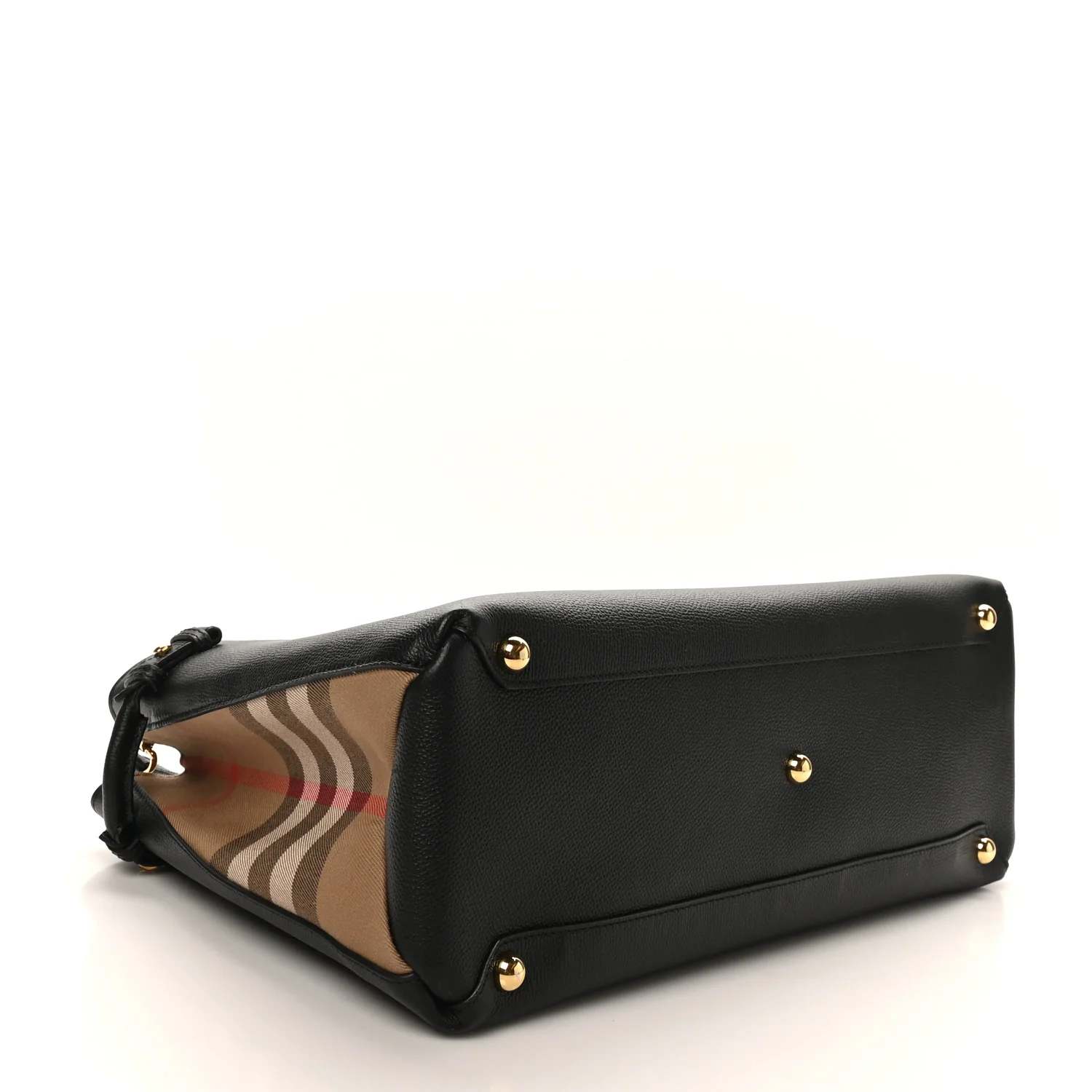 Grainy Calfskin House Check Large Banner Tote Black - Image 4
