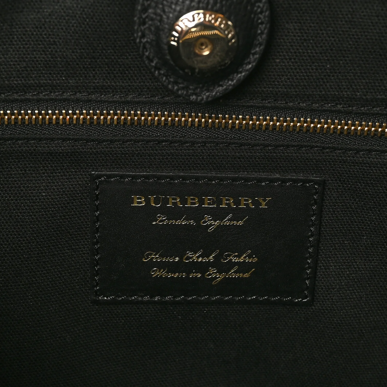 Grainy Calfskin House Check Large Banner Tote Black - Image 6
