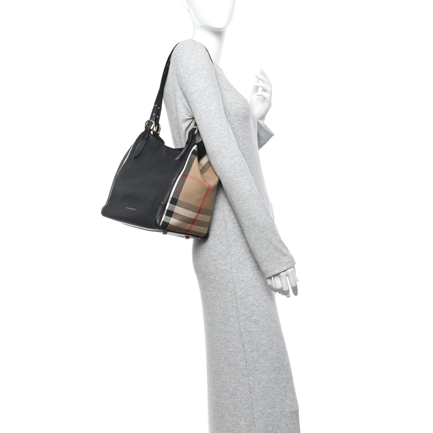 Grainy Calfskin House Check Small Canterbury Black - Image 2
