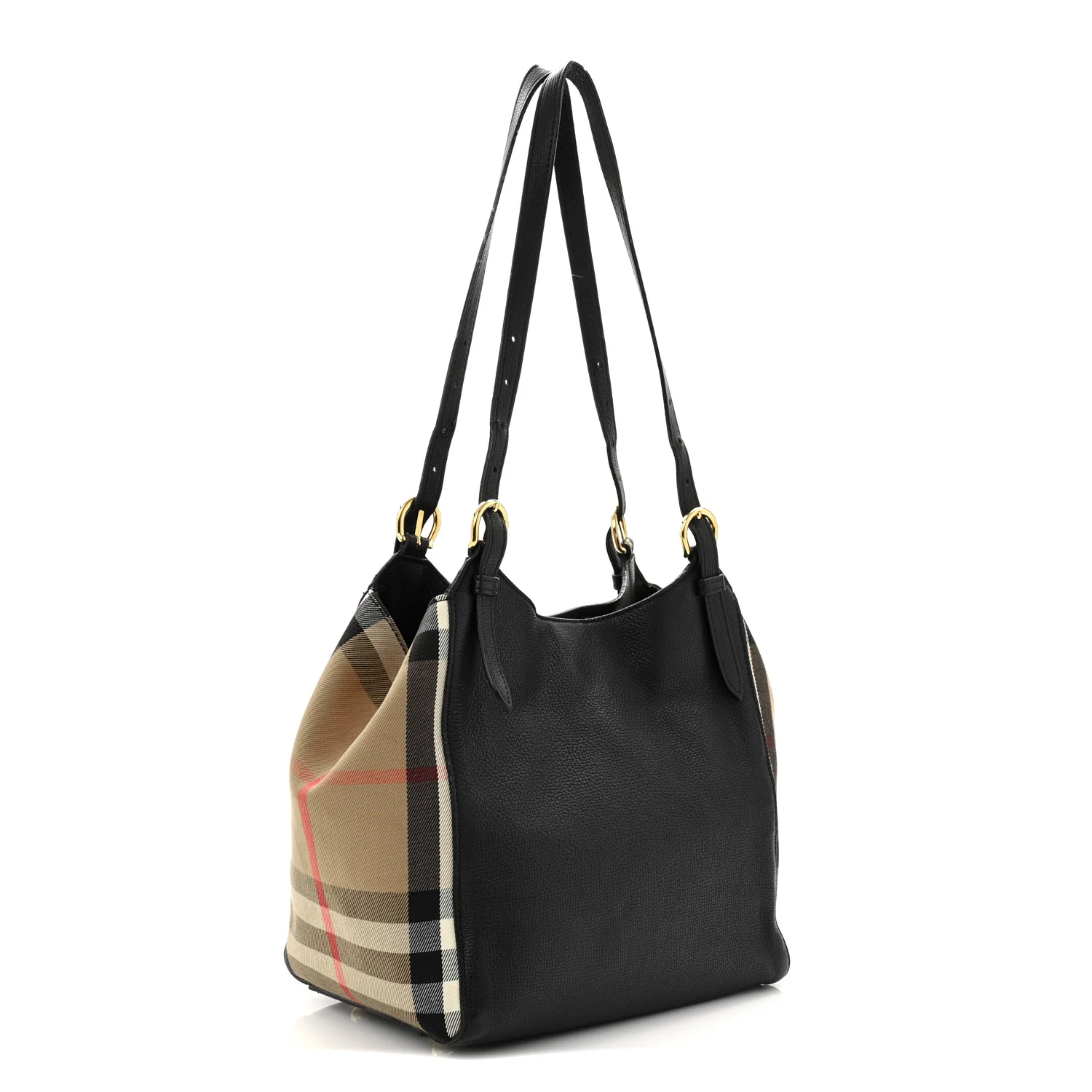 Grainy Calfskin House Check Small Canterbury Black - Image 3