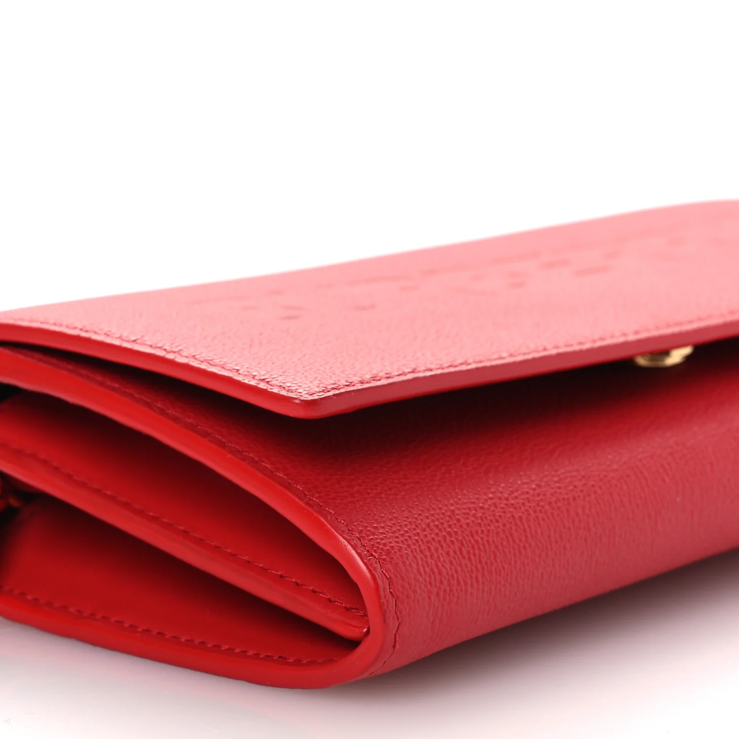 Grainy Calfskin Logo Henley Wallet On Chain Red - Image 10