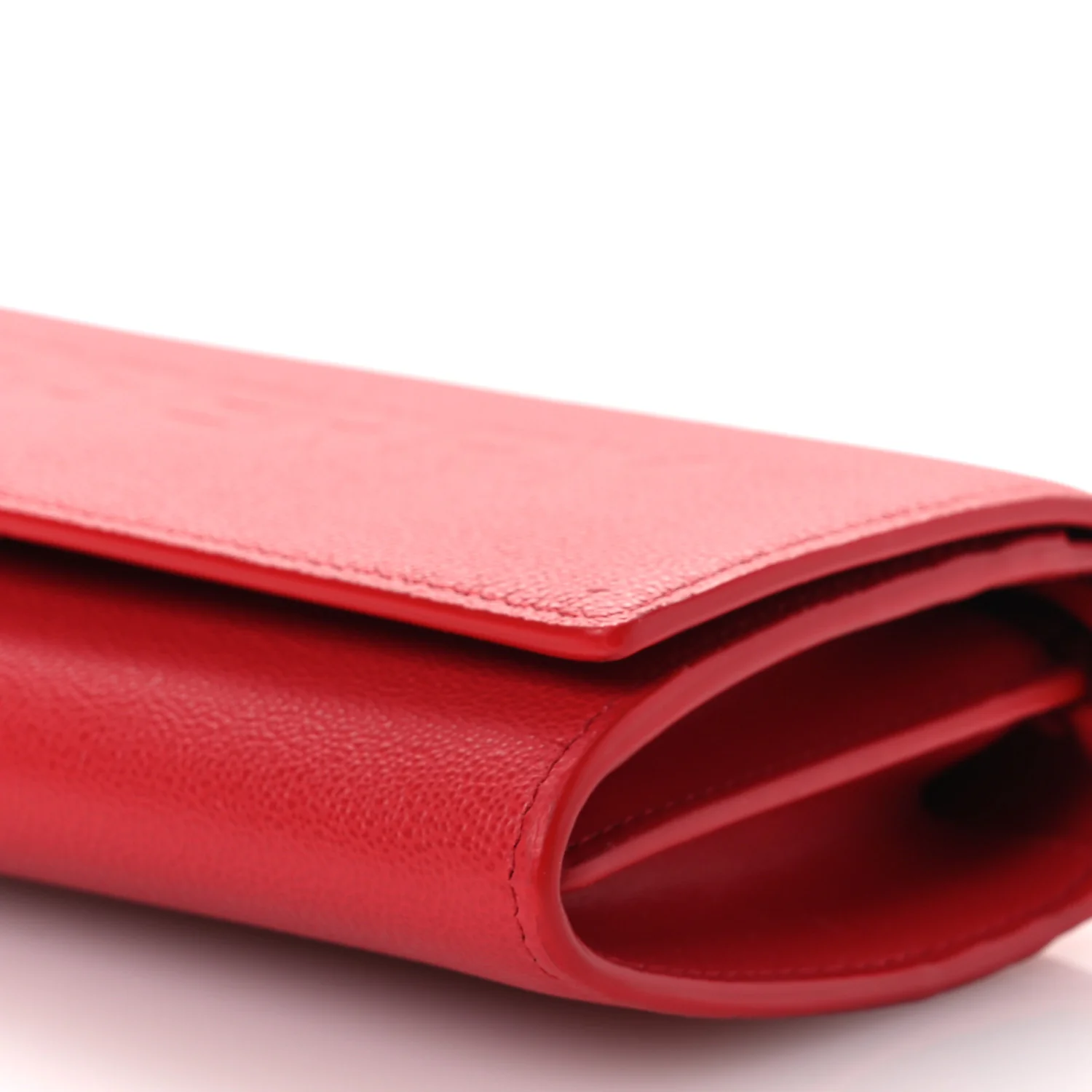 Grainy Calfskin Logo Henley Wallet On Chain Red - Image 11