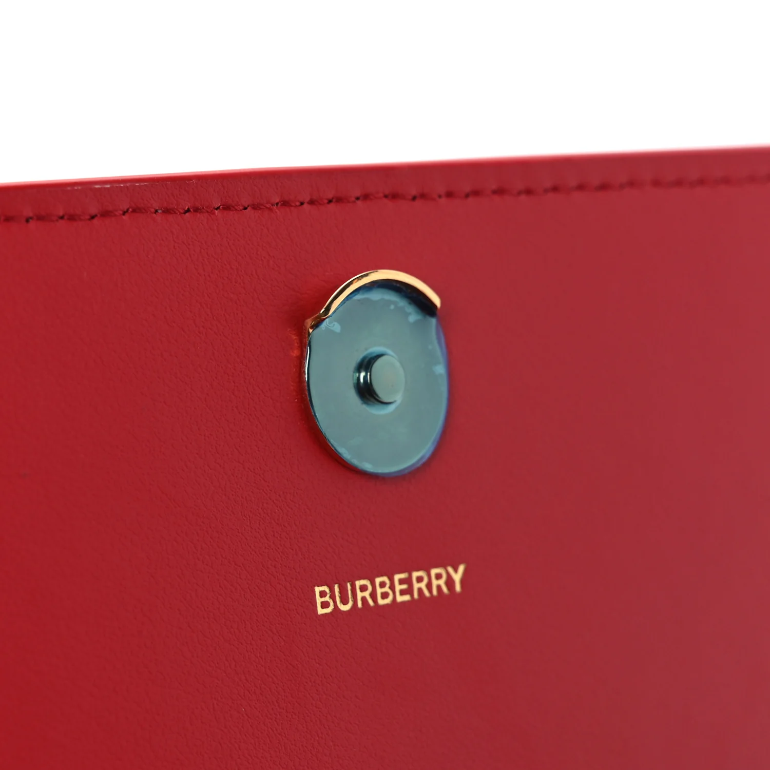 Grainy Calfskin Logo Henley Wallet On Chain Red - Image 12