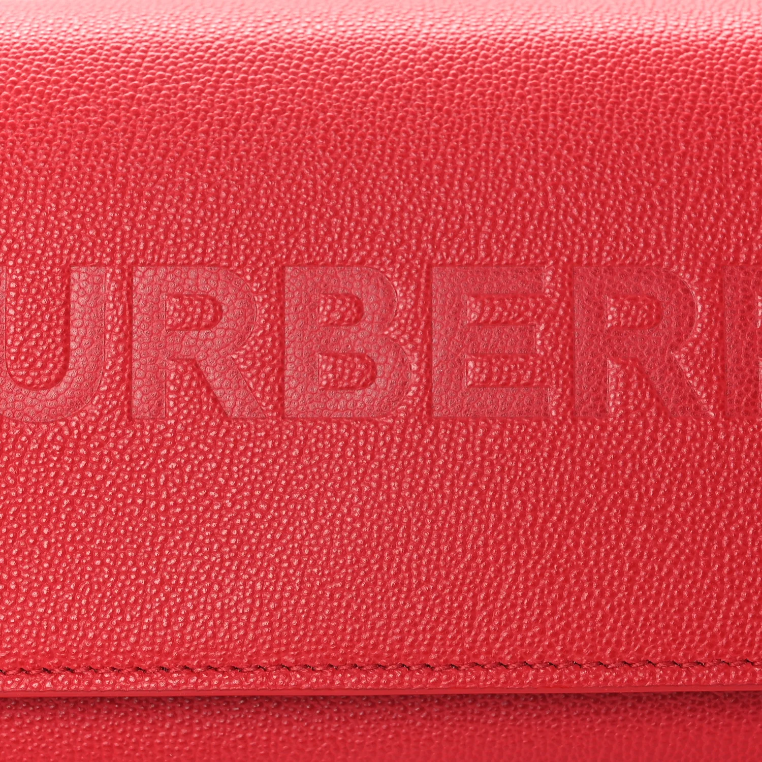 Grainy Calfskin Logo Henley Wallet On Chain Red - Image 9