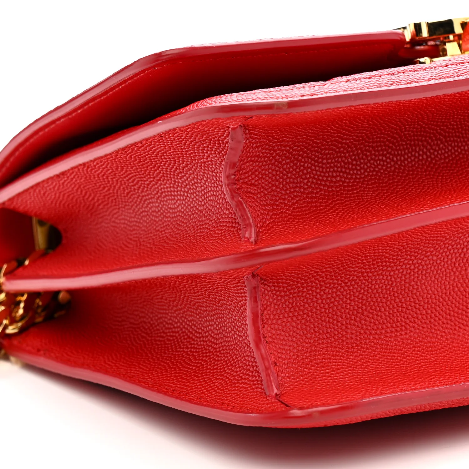 Grainy Calfskin Monogram Embossed Small TB Chain Bag Bright Red - Image 9