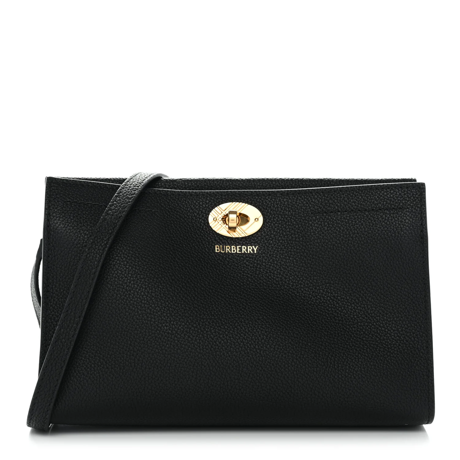 Grainy Calfskin Nova Check Small Cotswolds Pouch Black