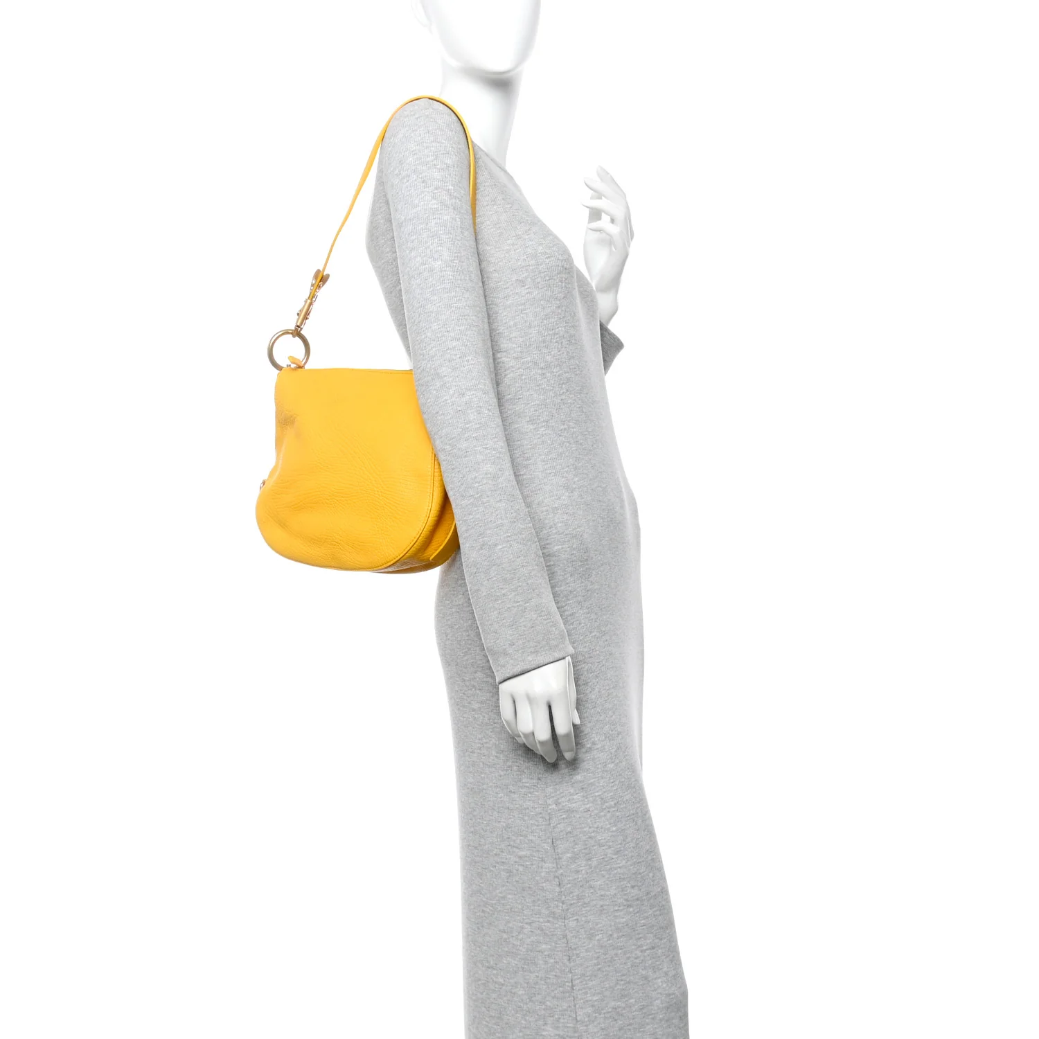 Grainy Calfskin Small Knight Crossbody Bag Mimosa - Image 2