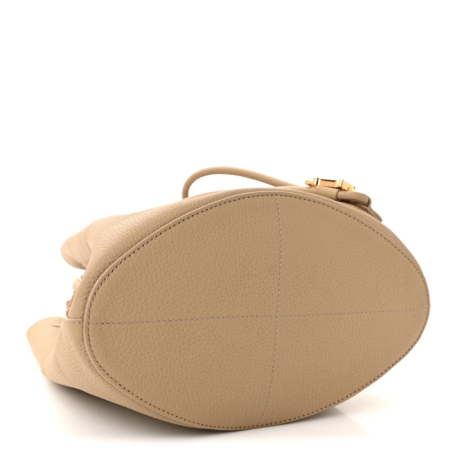 Grainy Calfskin Small TB Bucket Bag Archive Beige - Image 4
