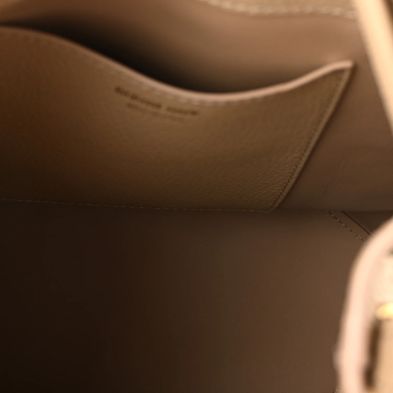 Grainy Calfskin Small TB Bucket Bag Archive Beige - Image 5