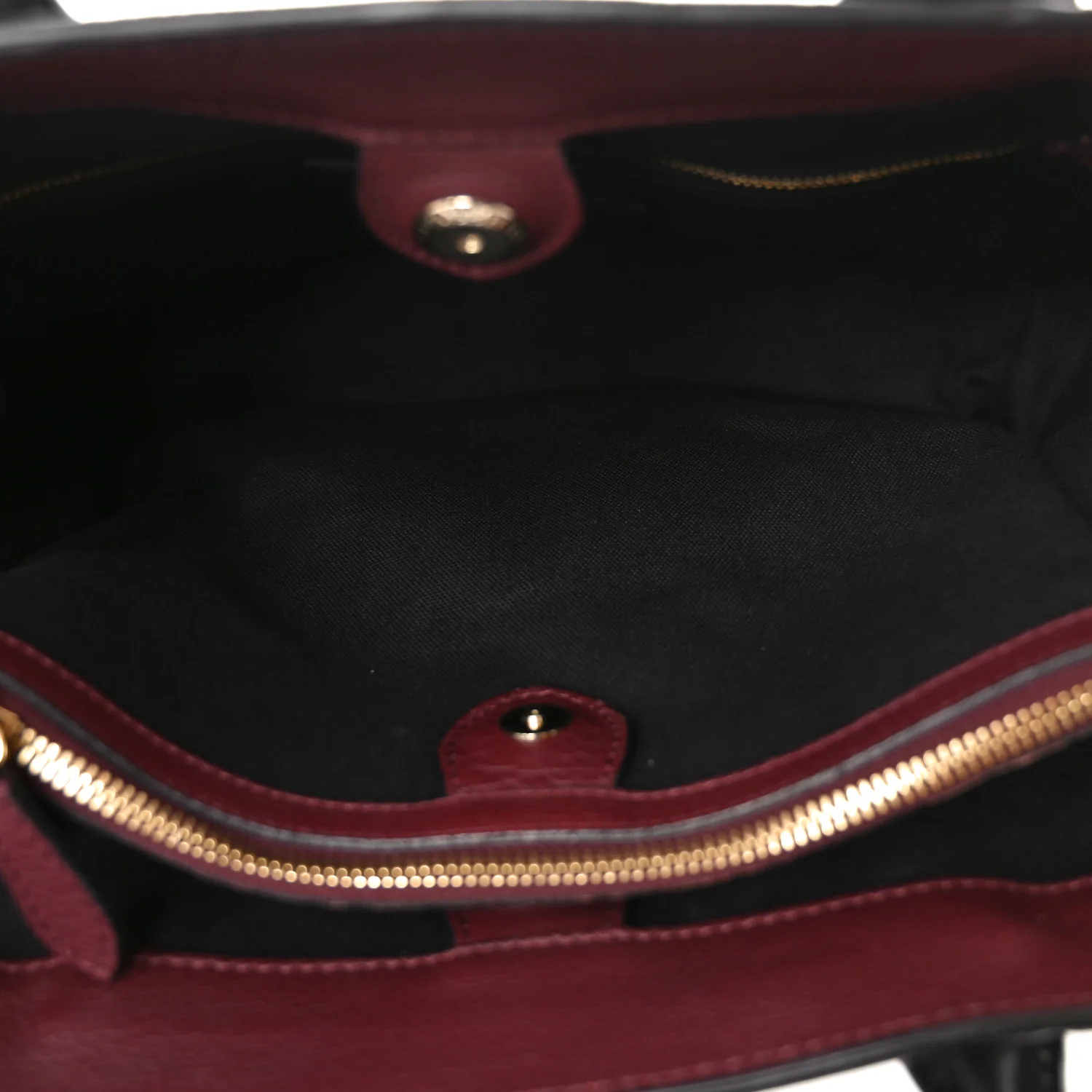 Grainy Calfskin Studded Medium Banner Tote Burgundy - Image 5