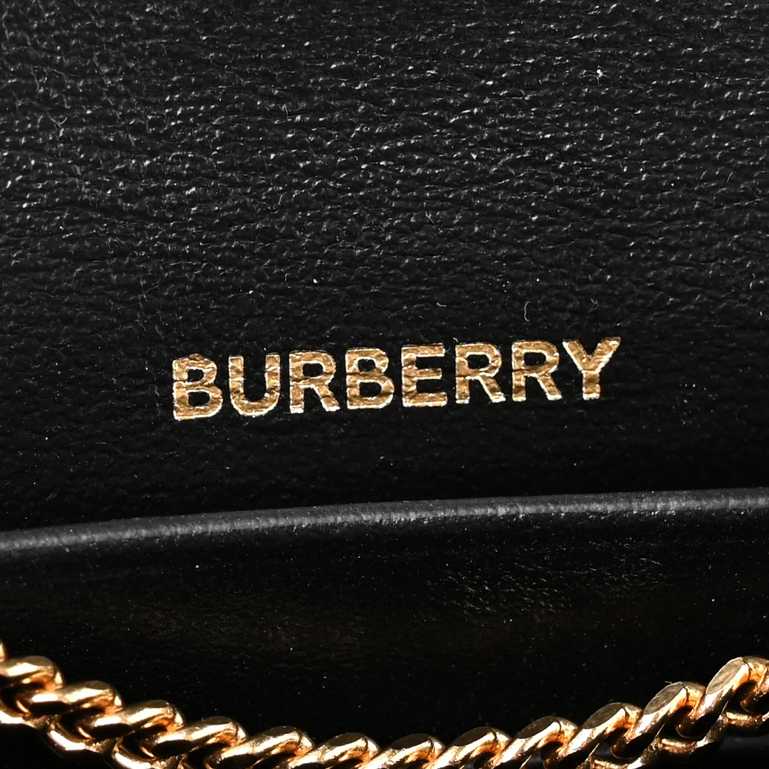 Grainy Calfskin Vintage Check Jade Card Case On Chain Black - Image 6