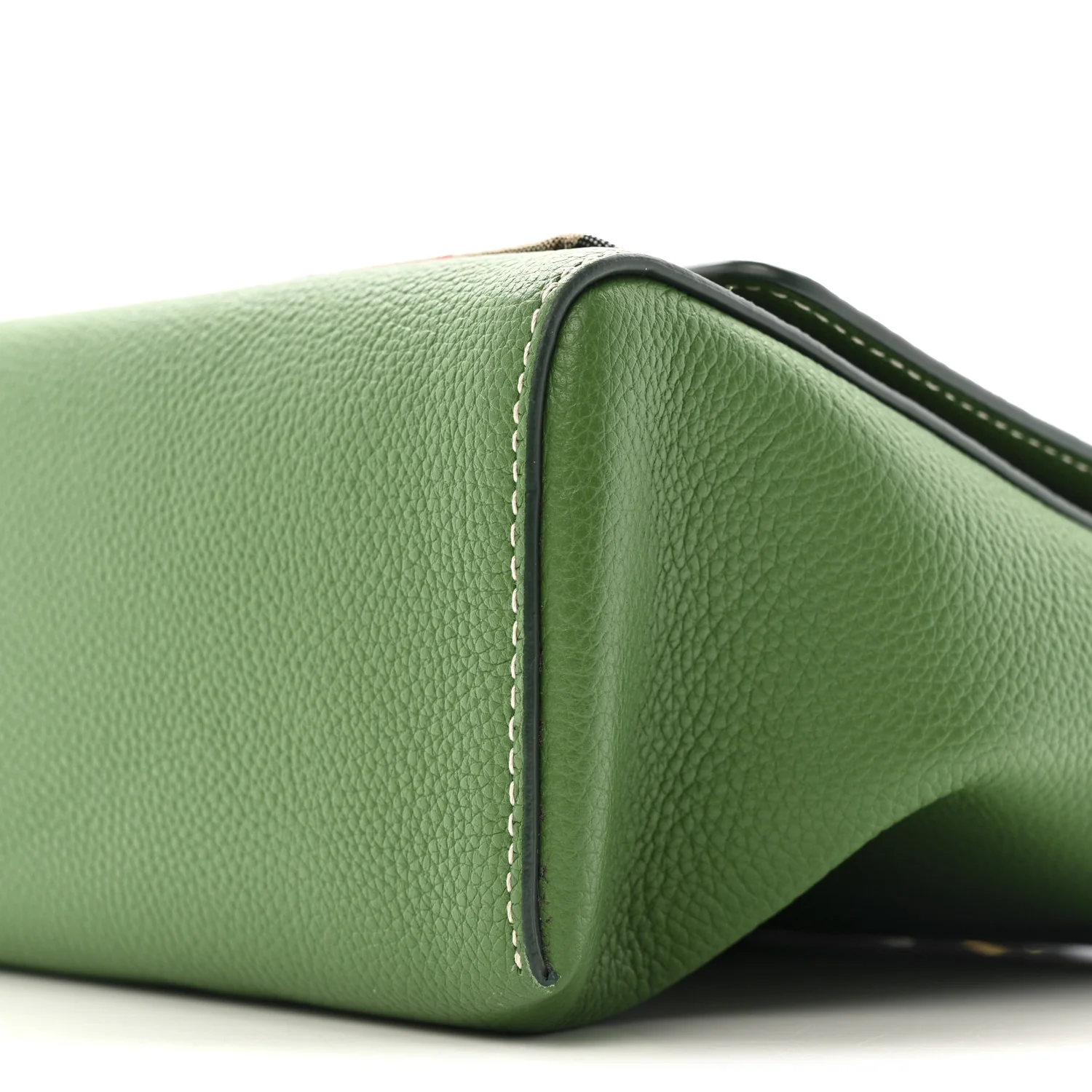 Grainy Calfskin Vintage Check Note Crossbody Bag Ivy Green - Image 10