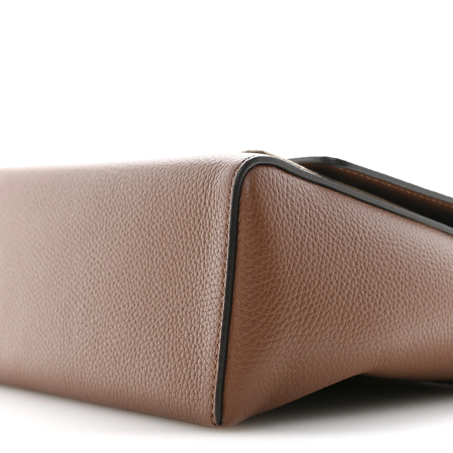 Grainy Calfskin Vintage Check Note Crossbody Bag Malt Brown - Image 10
