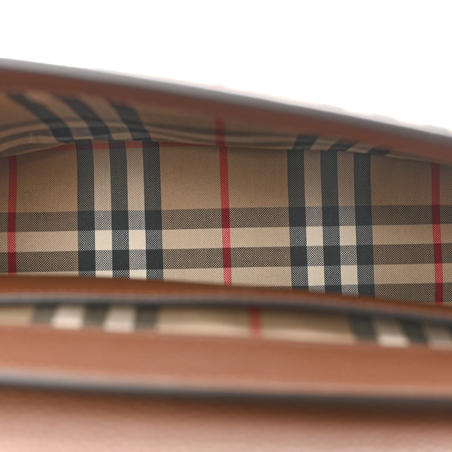 Grainy Calfskin Vintage Check Note Crossbody Bag Malt Brown - Image 5
