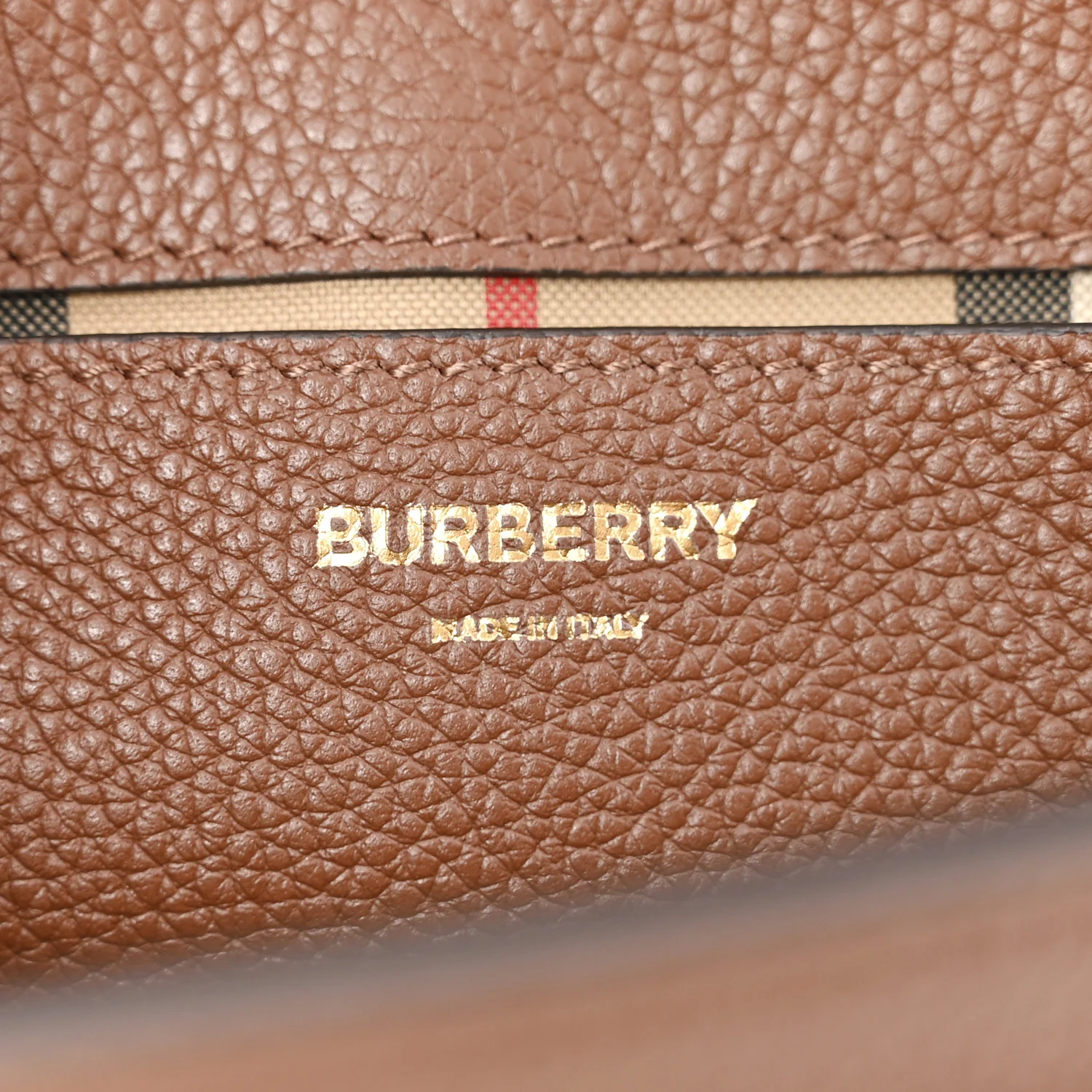 Grainy Calfskin Vintage Check Note Crossbody Bag Malt Brown - Image 6