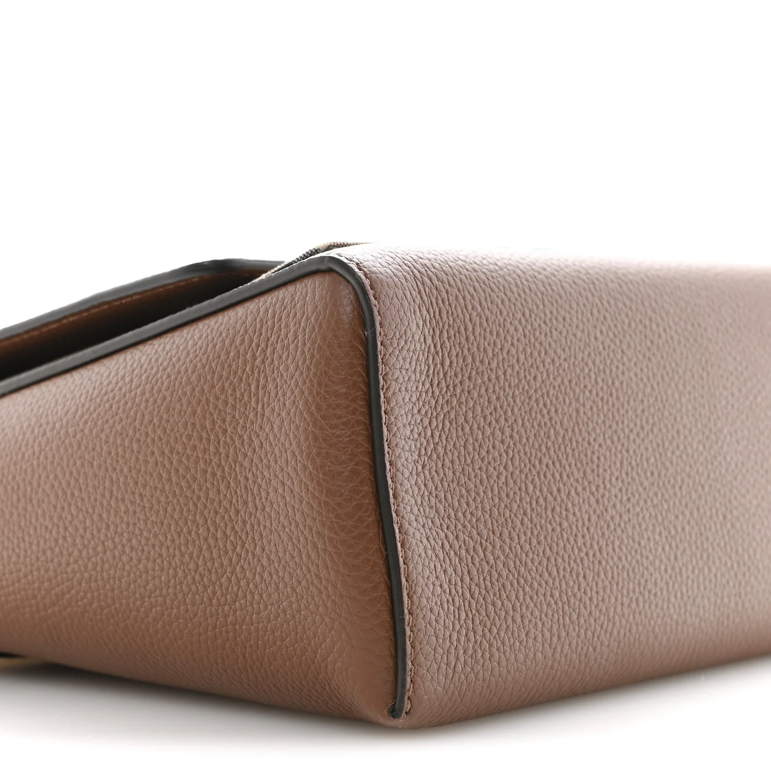 Grainy Calfskin Vintage Check Note Crossbody Bag Malt Brown - Image 9