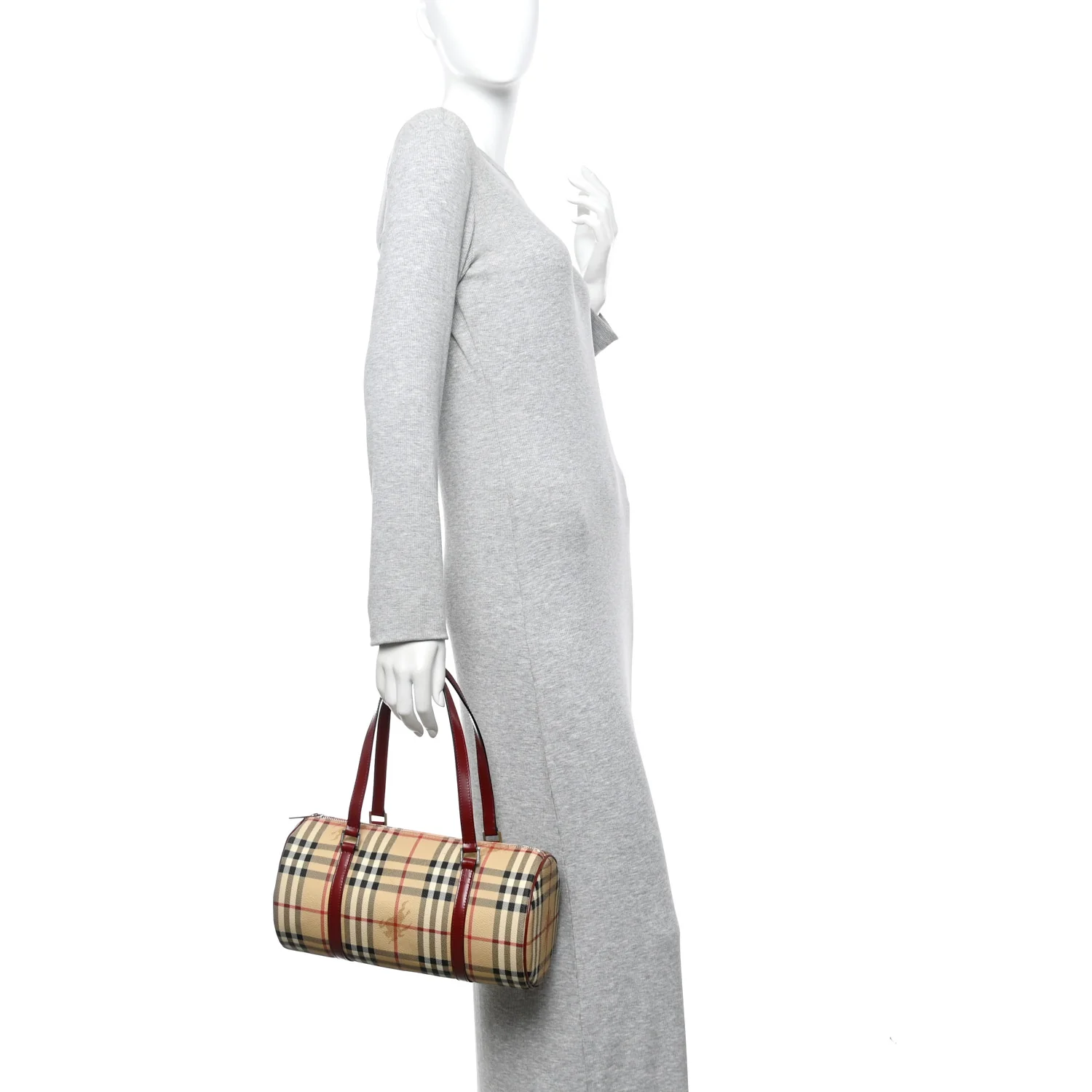 Haymarket Check Barrel Bag Red - Image 2
