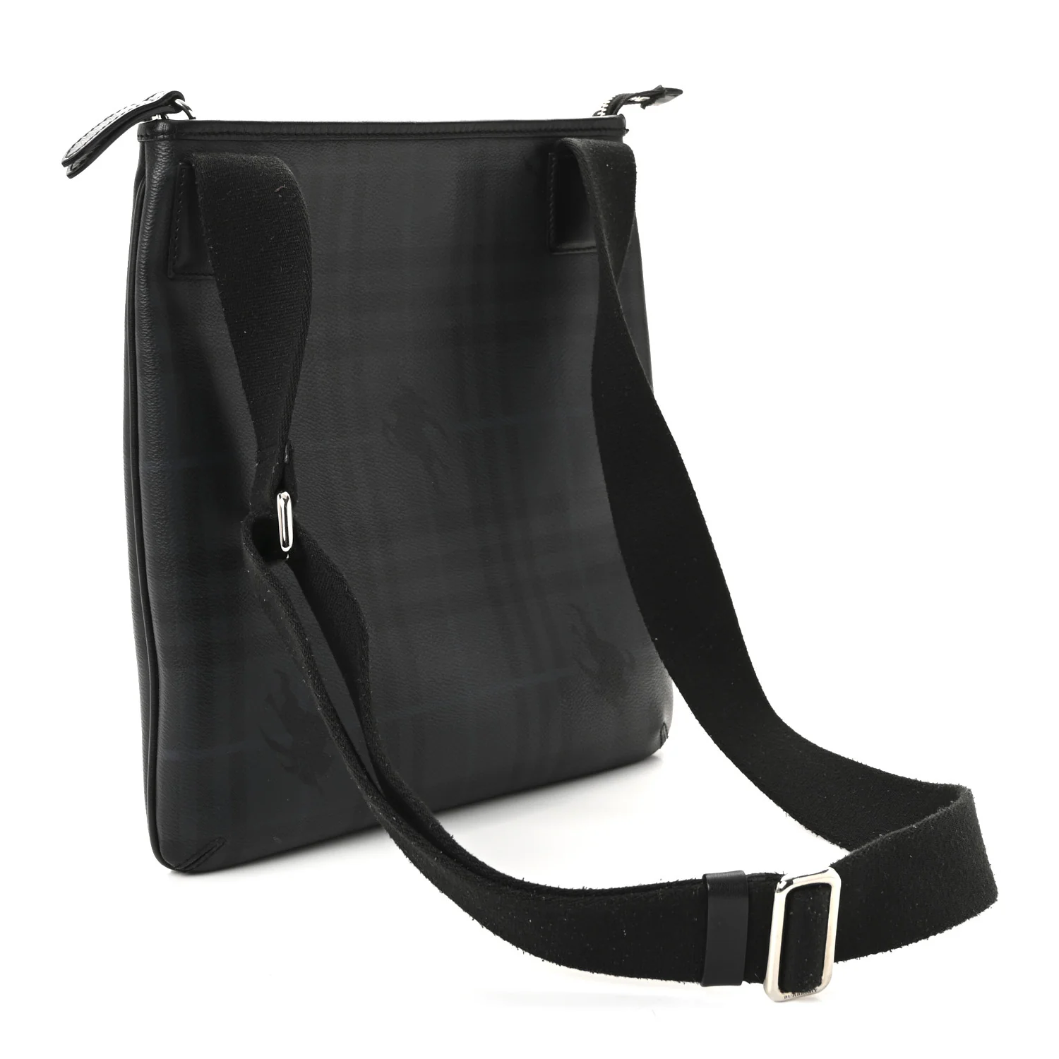 Haymarket Check Crossbody Messenger Bag Black - Image 3