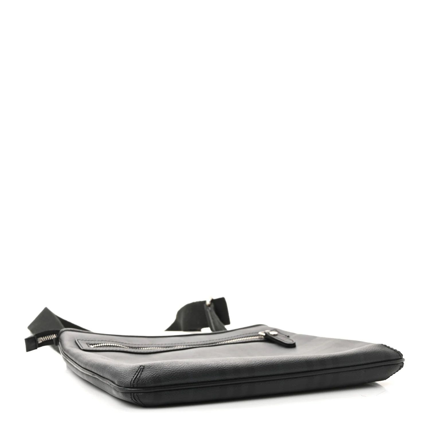 Haymarket Check Crossbody Messenger Bag Black - Image 4
