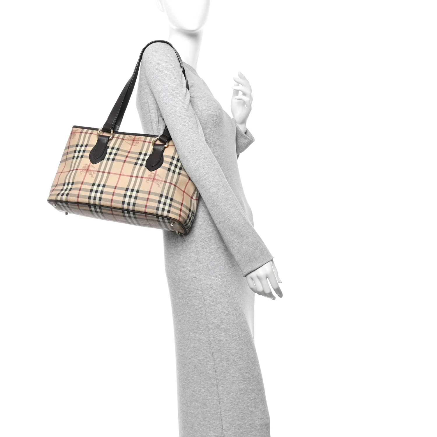 Haymarket Check Medium Regent Tote Chocolate - Image 2