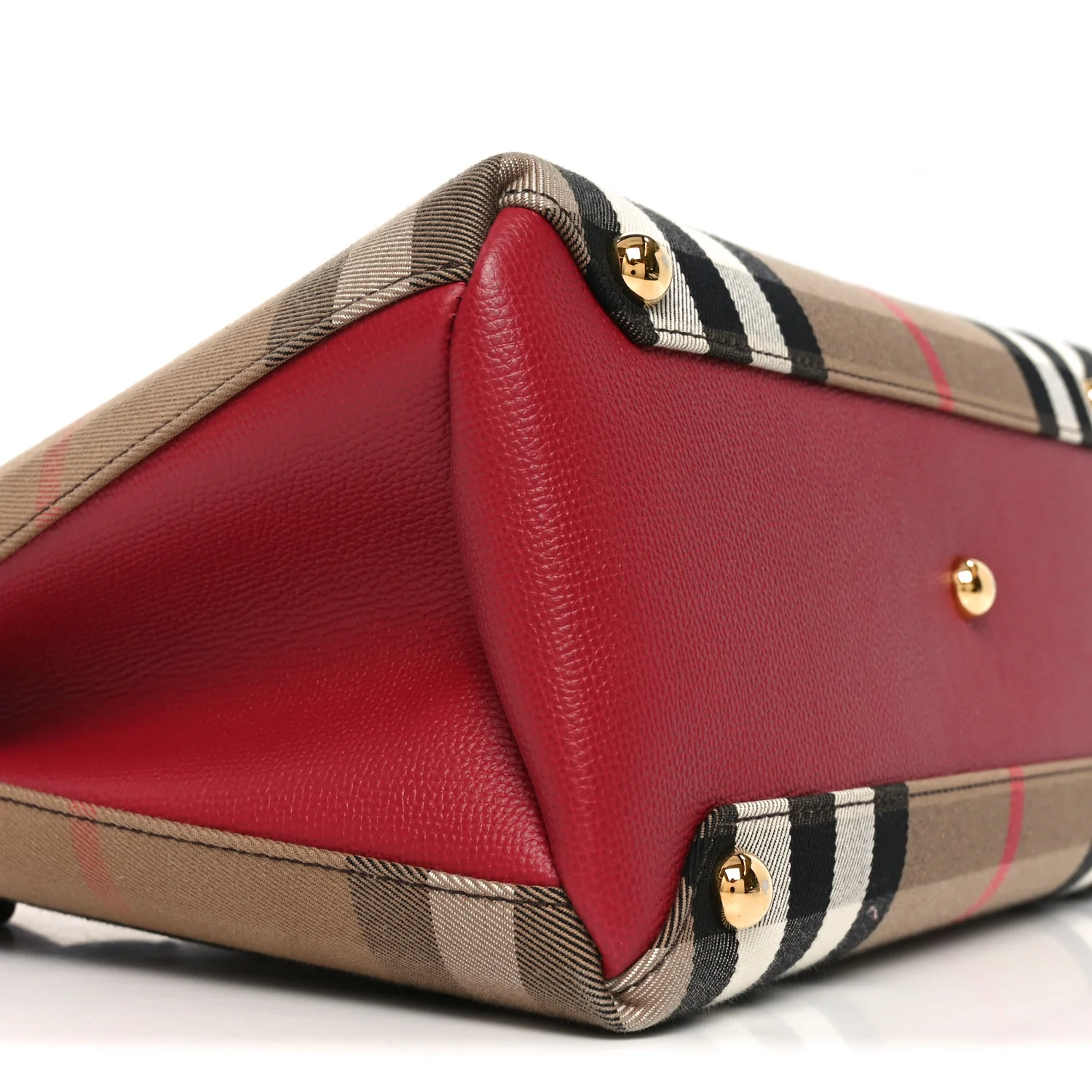 House Check Grainy Calfskin Medium Banner Tote Russet Red - Image 8