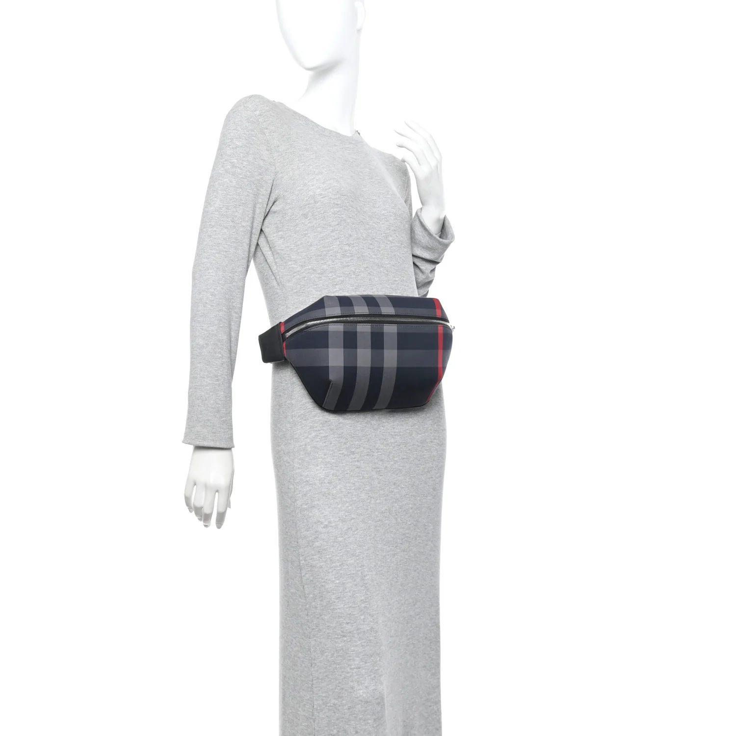 House Check Sonny Bum Bag Navy Grey - Image 2