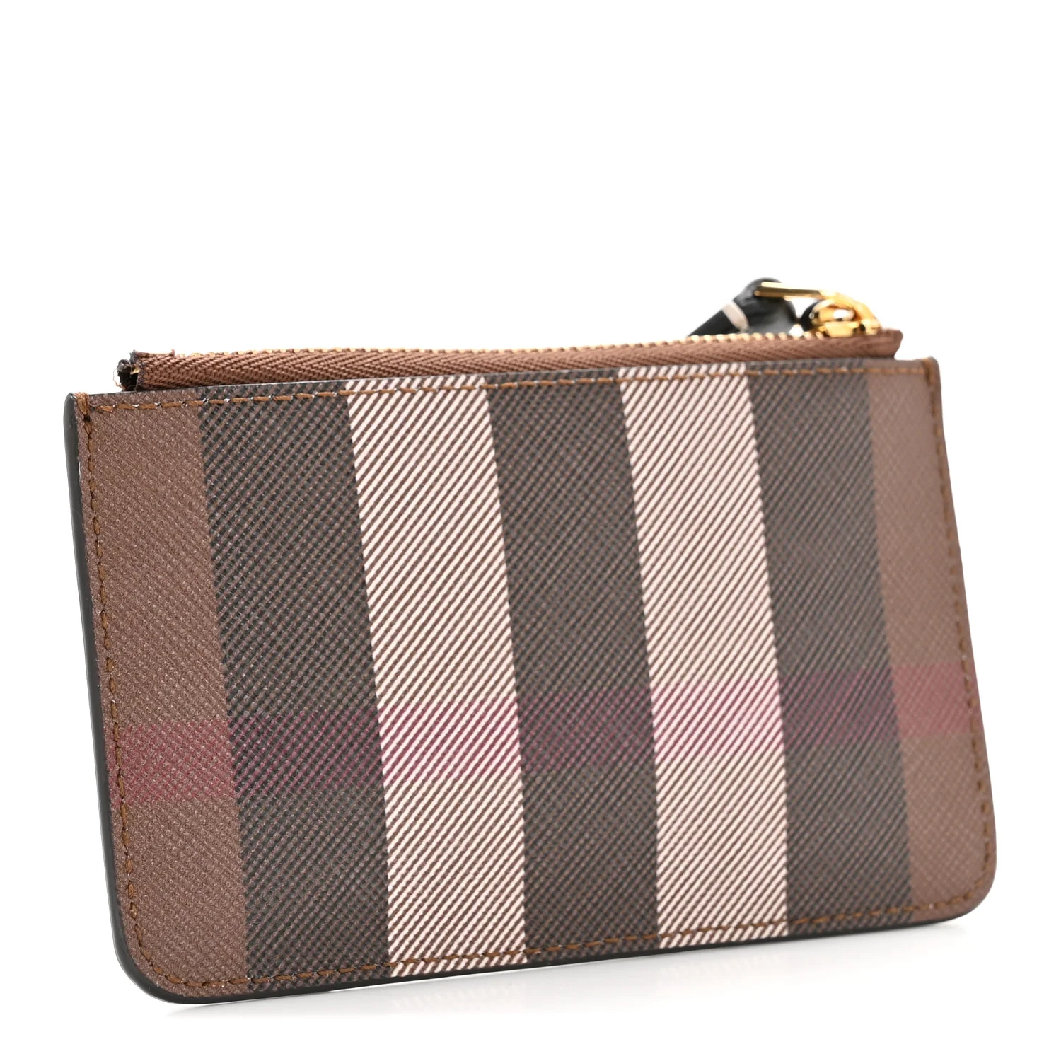 Kelbrook Exaggerated Check Canvas Card Case Birch Brown - Image 3