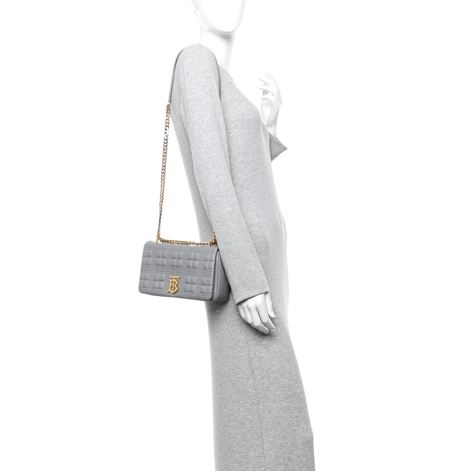 Lambskin Quilted Small Lola Bag Grey - Image 2