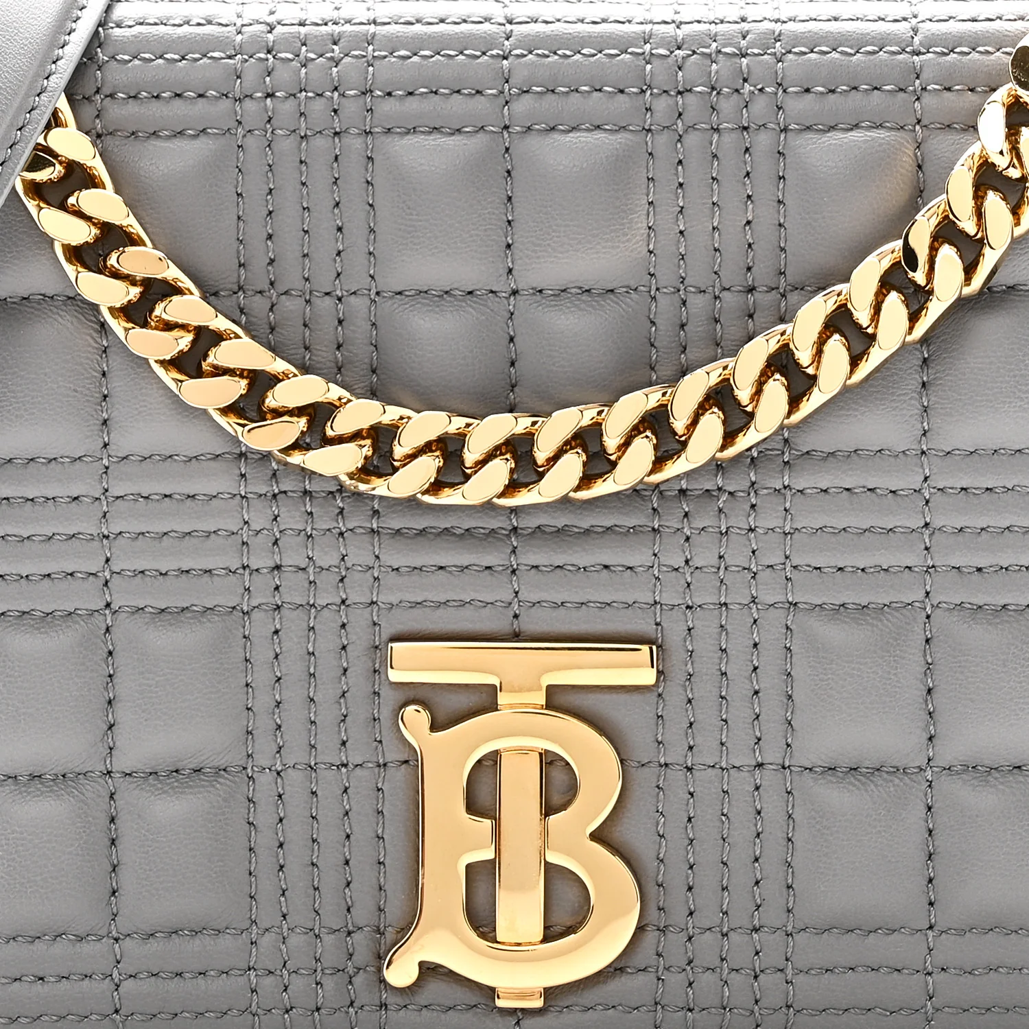 Lambskin Quilted Small Lola Bag Grey - Image 7