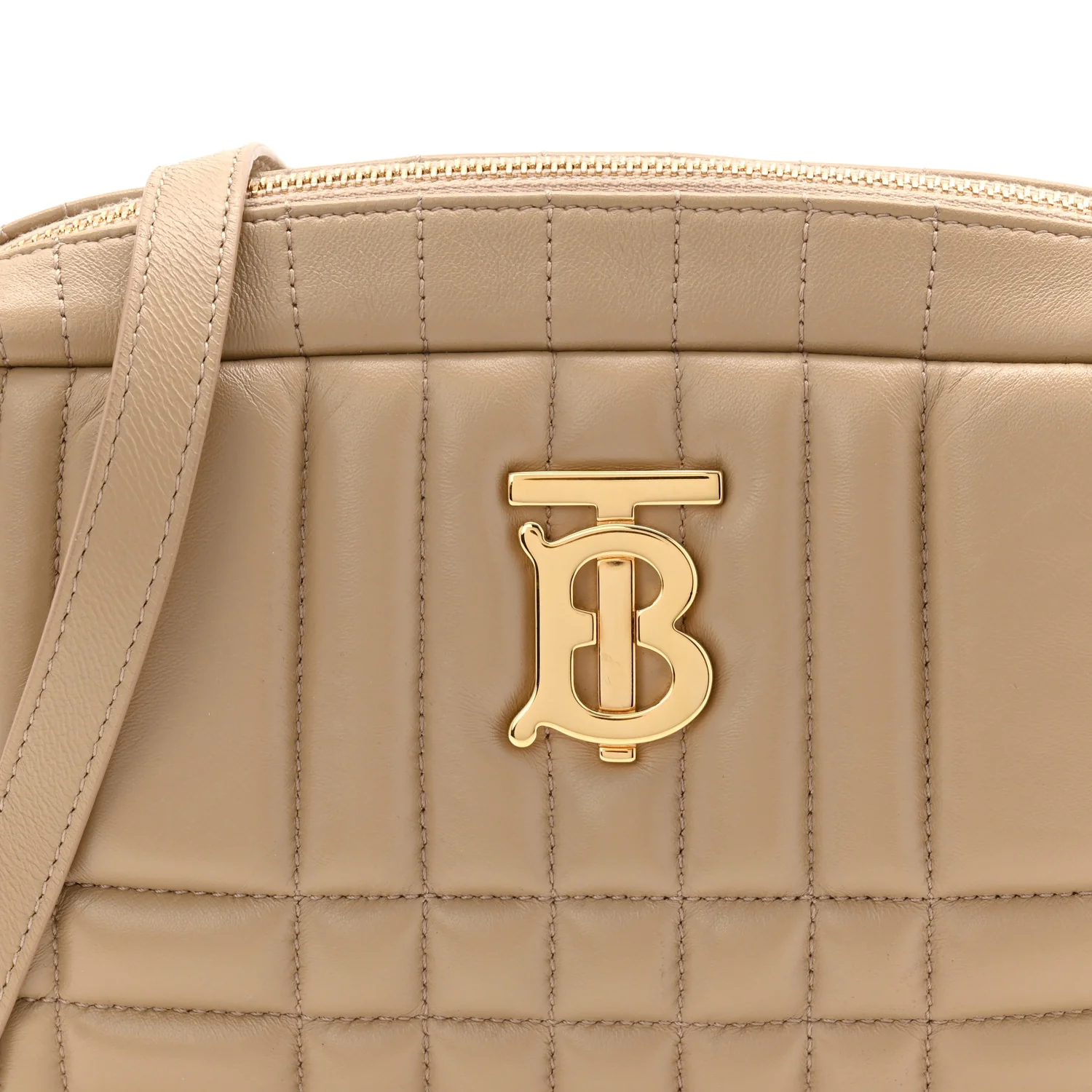 Lambskin Quilted Small Lola Camera Bag Oat Beige - Image 8