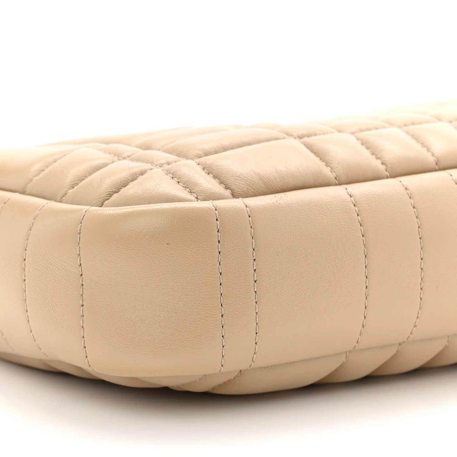 Lambskin Quilted Small Lola Camera Bag Oat Beige - Image 9
