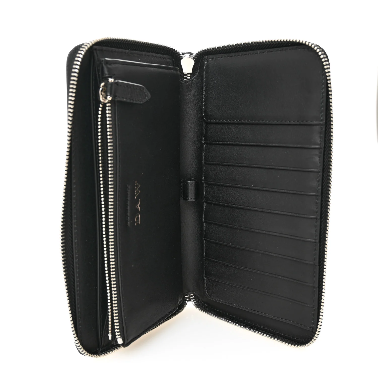 London Check Long Zip Around Wallet Charcoal Black - Image 4