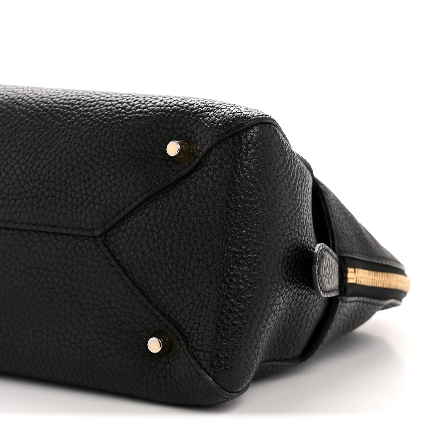 London Grainy Calfskin Small Greenwood Bowling Bag Black - Image 10