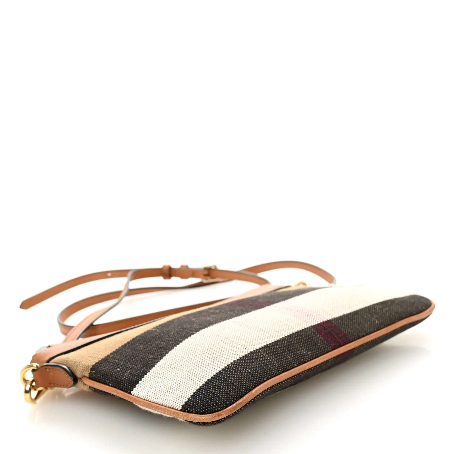 Mega Check Peyton Crossbody Clutch Bag Saddle Brown - Image 4
