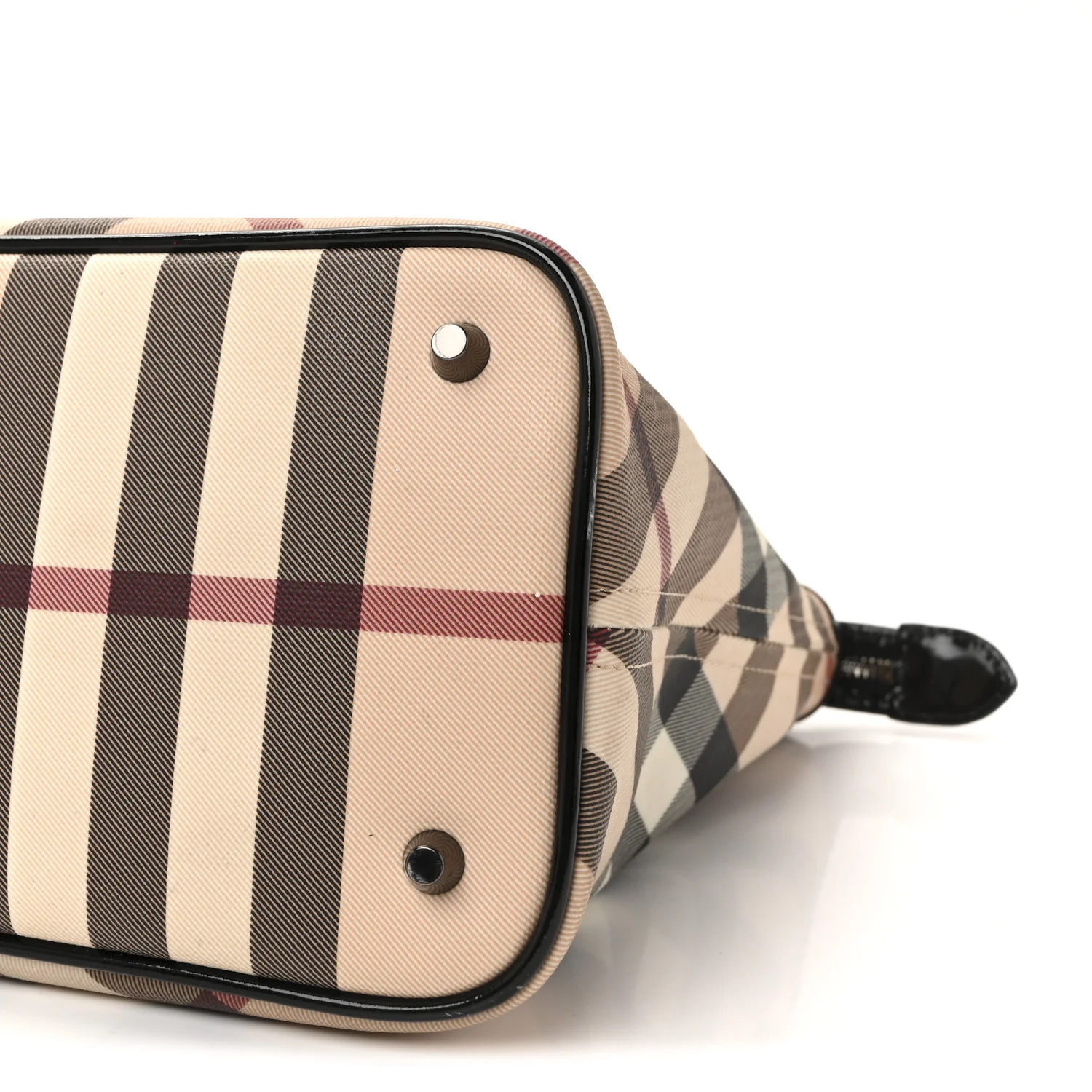 Metallic Calfskin Nova Check Small Nickie Tote Black - Image 10
