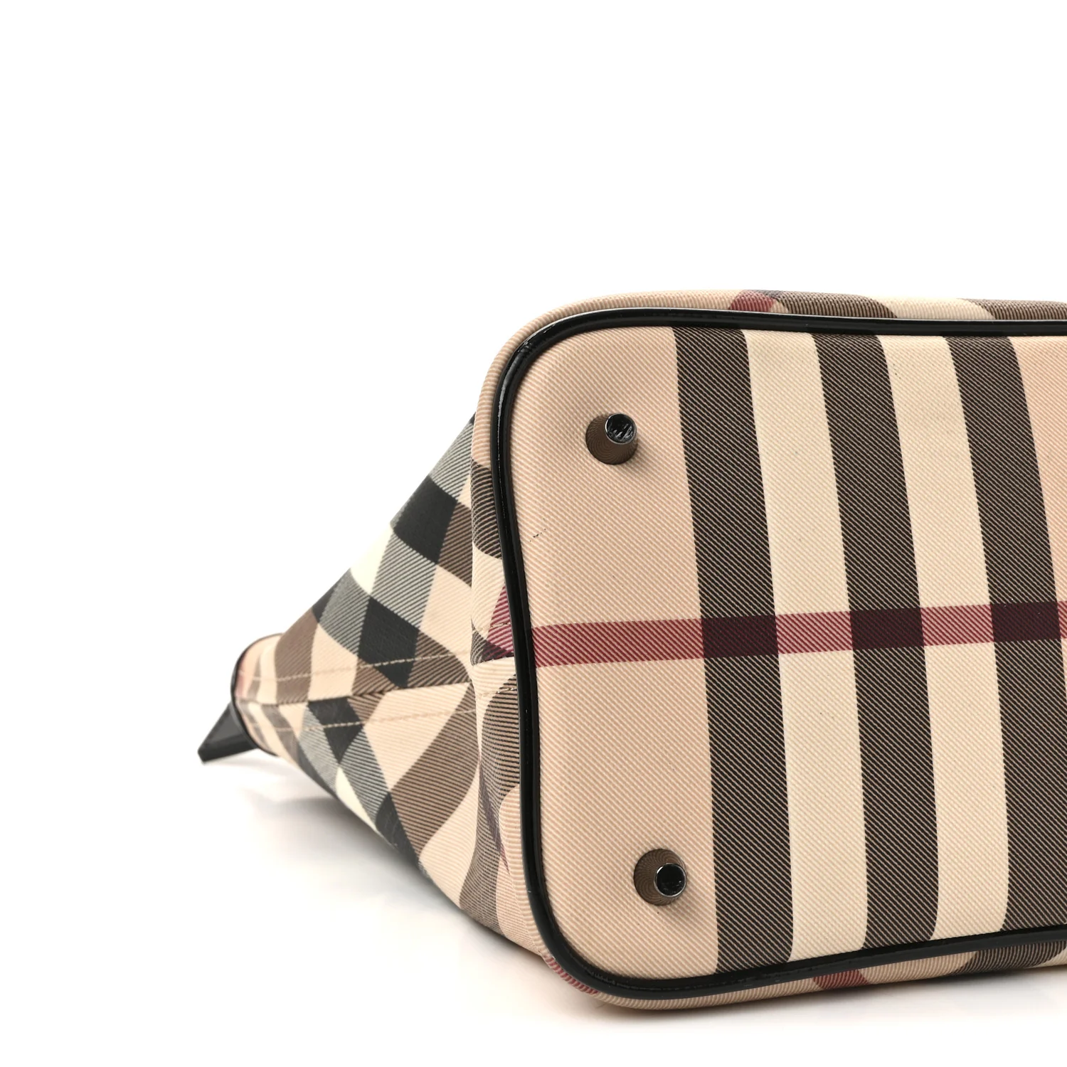 Metallic Calfskin Nova Check Small Nickie Tote Black - Image 9