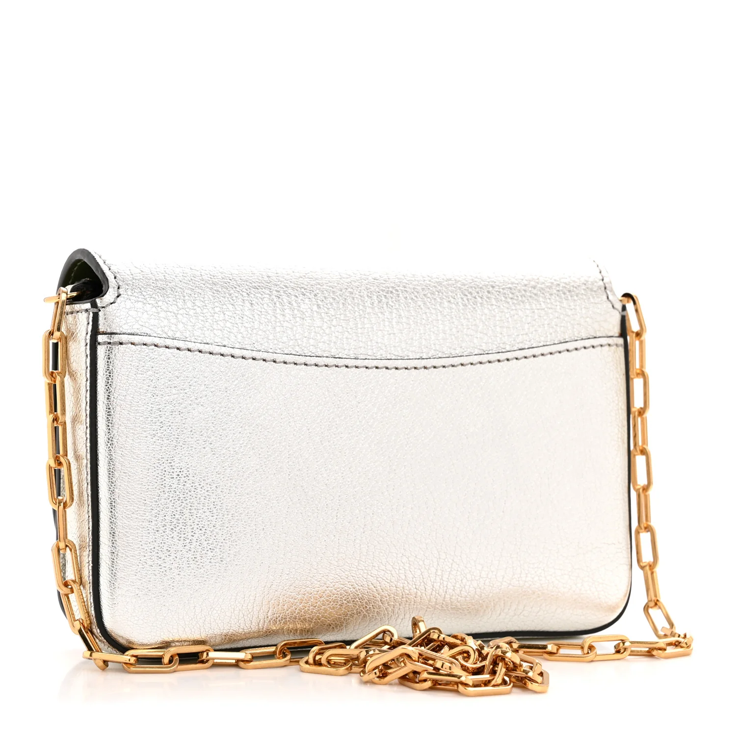 Metallic Hayes Goatskin D-Ring Mini Bag Silver
