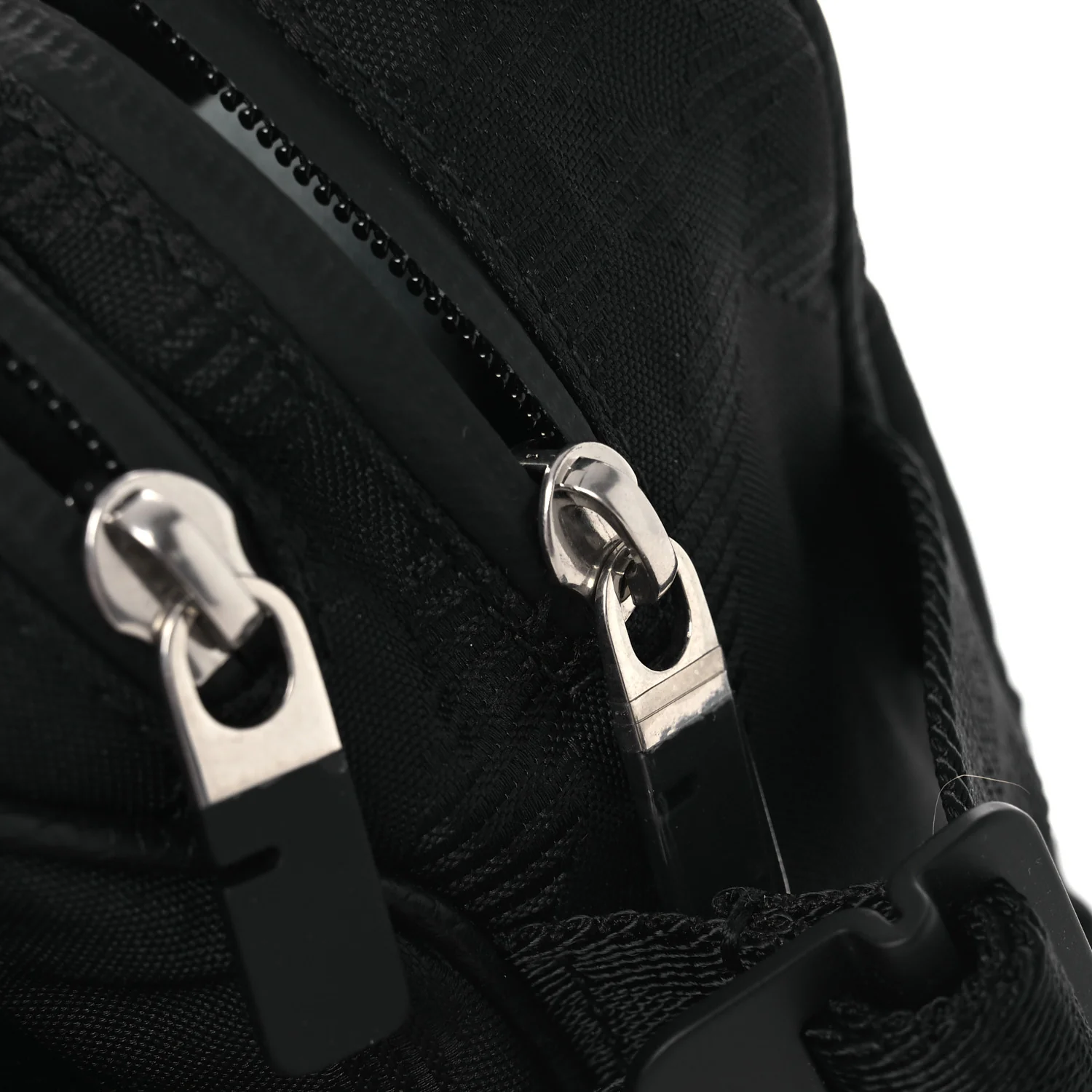 Nylon Jacquard Check Belt Bag Black - Image 10