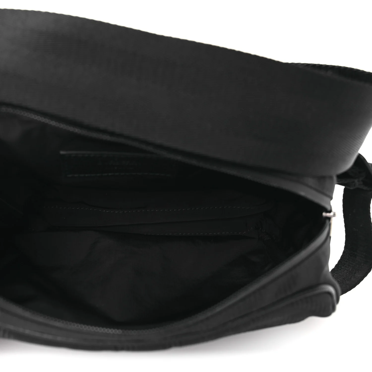Nylon Jacquard Check Belt Bag Black - Image 4